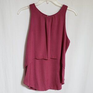 Ann Taylor Loft - Pink with Black Polka Dots Top.  Size Small